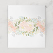 Bleke perzik Rozen Boeketten met groen Plaatskaartje (Buitenkant ongevouwen)