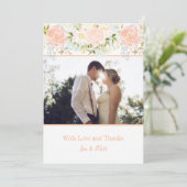 Bleke perzik Rozen groen foto dank u kaarten (Staand voorkant)