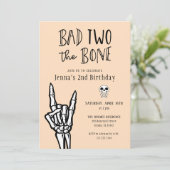 Bleke perzik slecht twee het bot 2e verjaardagsfee kaart (Staand voorkant)