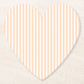 Bleke Perzikkleurige Coral & White Stripe Kartonnen Onderzetters (Voorkant)
