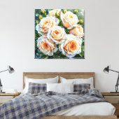 Bleke perzikrozen canvas afdruk (Insitu (Slaapkamer))