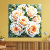 Bleke perzikrozen canvas afdruk (Insitu (Woonkamer))