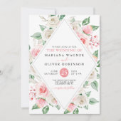 Bleke Perzische Blush Pink Floral Weddenschap Kaart (Voorkant)