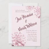 Bleke Pink Dahlia Floral Wedding Invitations Kaart (Voorkant)
