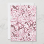 Bleke Pink Dahlia Floral Wedding Invitations Kaart (Achterkant)