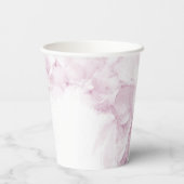 Bleke Pink Hydrangea Flowers Waterverf Weddenschap Papieren Bekers (Achterkant)