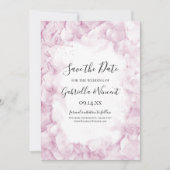 Bleke Pink Hydrangea Flowers Waterverf Weddenschap Save The Date (Voorkant)