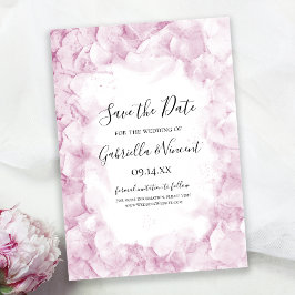 Bleke Pink Hydrangea Flowers Waterverf Weddenschap Save The Date