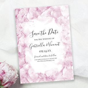 Bleke Pink Hydrangea Flowers Waterverf Weddenschap Save The Date