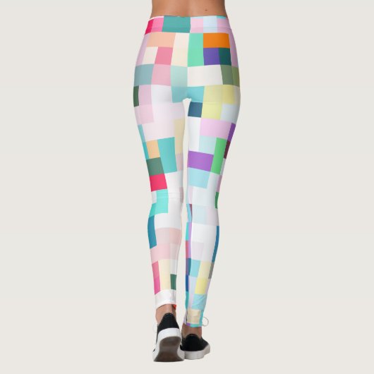 Bleke pixels geometrisch leggings (Achterkant)