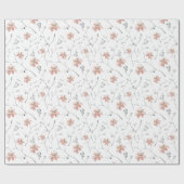 Bleke Poinsettias Branches Rustieke Waterverf Cadeaupapier (Vlak)