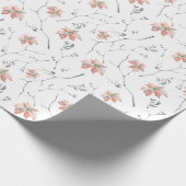 Bleke Poinsettias Branches Rustieke Waterverf Cadeaupapier (Hoek)