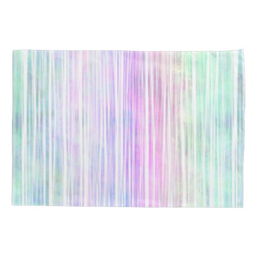 bleke regenboog penseelstreken : kussensloop (Achterkant-Links)