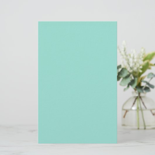 Bleke Robin Egg Blue Solid Color Briefpapier (Staand voorkant)