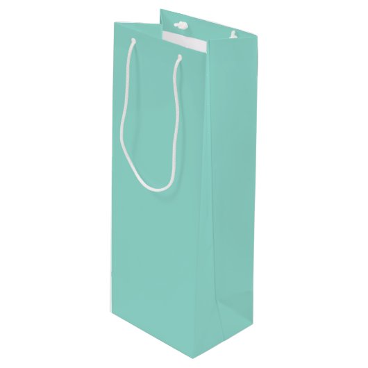 Bleke Robin Egg Blue Solid Color Wijn Cadeautas (Voorkant Gekanteld)