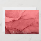 Bleke rode alcohol Inkt Vloeibaar Abstract Kunst Bedankkaart (Voorkant)