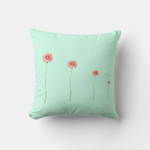 Bleke Rode Chrysanthemum Gerbera Bloem Kussen
