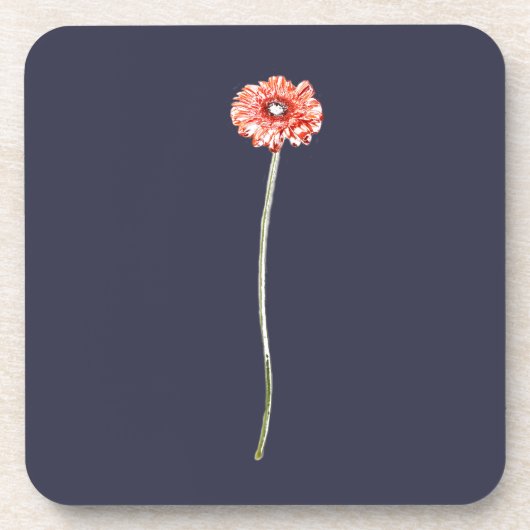 Bleke Rode Gerbera Bloem Bier Onderzetter (Voorkant)