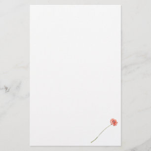 Bleke Rode Gerbera Bloem Briefpapier