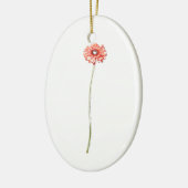 Bleke Rode Gerbera Bloem Keramisch Ornament (Links)