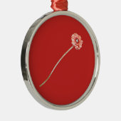 Bleke Rode Gerbera Bloem Metalen Ornament (Rechts)