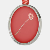 Bleke Rode Gerbera Bloem Metalen Ornament (Links)