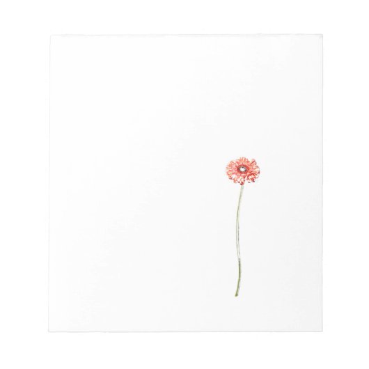 Bleke Rode Gerbera Bloem Notitieblok (Voorkant)