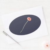 Bleke Rode Gerbera Bloem Ovale Sticker (Envelop)