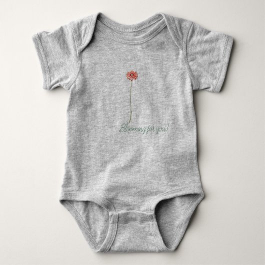 Bleke Rode Gerbera Bloem Romper (Voorkant)