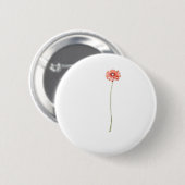 Bleke Rode Gerbera Bloem Ronde Button 5,7 Cm (Voorkant /achterkant)