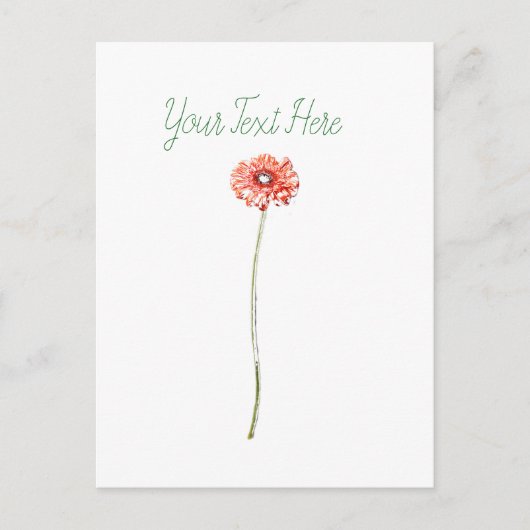 Bleke rode Gerbera-ventilator Briefkaart (Voorkant)