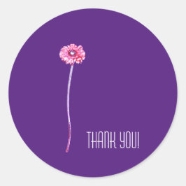 Bleke rode roze Paars Gerbera ventilator Ronde Sticker