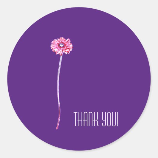 Bleke rode roze Paars Gerbera ventilator Ronde Sticker (Voorkant)