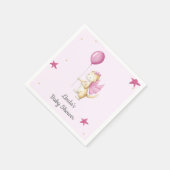 Bleke Roze Baby Dragon met Balloon Party Servet (Hoek)