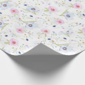  Bleke roze blauwe bloemen  bloemen Gift Cadeaupapier (Hoek)