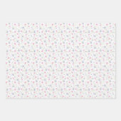 Bleke roze blauwe bloemen  bloemen Inpakpapier Vel (Voorkant 3)