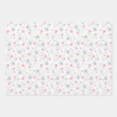 Bleke roze blauwe bloemen  bloemen Inpakpapier Vel (Voorkant 2)