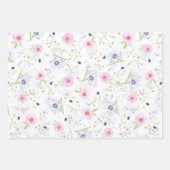 Bleke roze blauwe bloemen  bloemen Inpakpapier Vel (Voorkant)