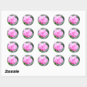 Bleke roze bloem ronde sticker (Vel)