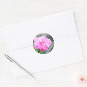 Bleke roze bloem ronde sticker (Envelop)