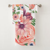 Bleke roze bloemen bad handdoek (Insitu)
