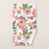 Bleke roze bloemen bad handdoek (Handdoek)