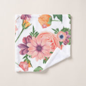Bleke roze bloemen bad handdoek (Wasdoekje)