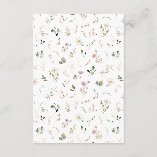 Bleke Roze Bloemen Behuizing Informatiekaartje (Achterkant)