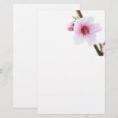 Bleke roze bloemen briefpapier (Voorkant / Achterkant)