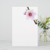 Bleke roze bloemen briefpapier (Staand voorkant)