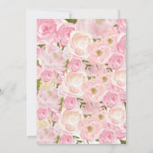 bleke roze bloemen Bruids Douche Uitnodiging (Achterkant)