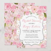 bleke roze bloemen Bruids Douche Uitnodiging (Voorkant / Achterkant)