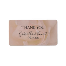 Bleke roze bloemen bruiloft etiket