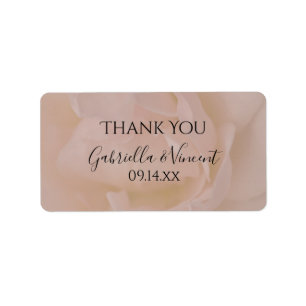 Bleke roze bloemen bruiloft etiket